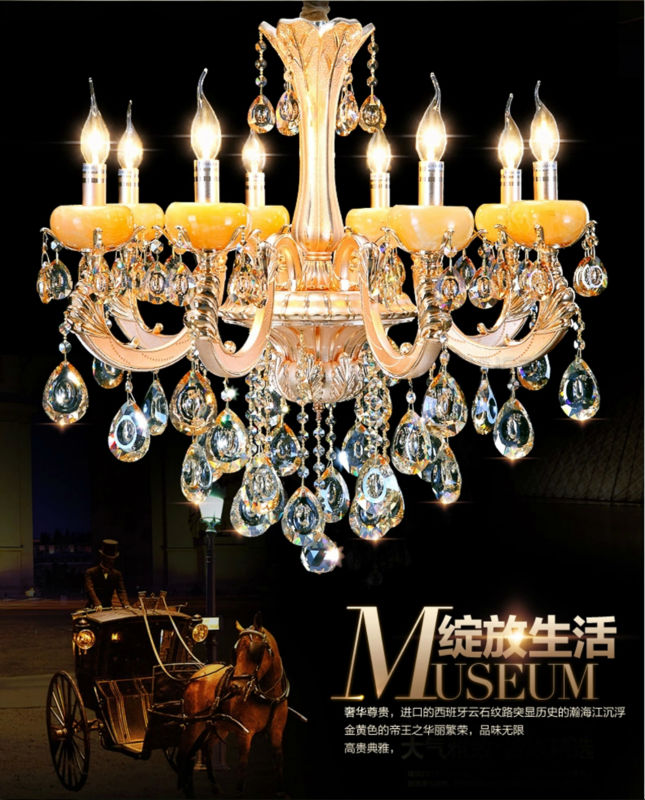 Ihausexpress Luxurious Marble Crystal Chandelier Lamp Light