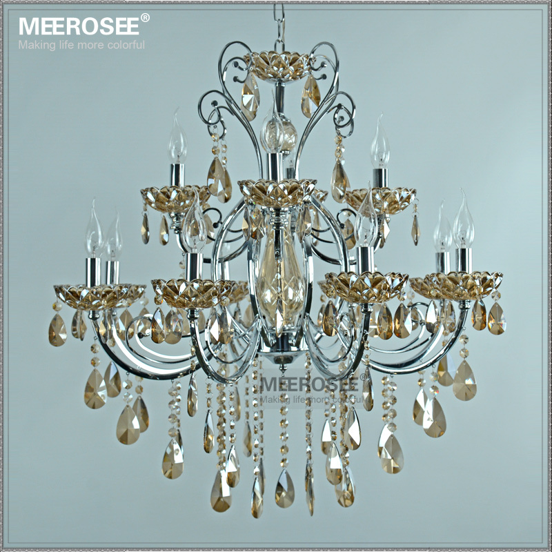 Ihaupress Modern Wrought Iron Chandelier K9 Crystal Light Prev