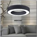 Black LED Ring Pendant Light Fixture MD2552 D 600 mm