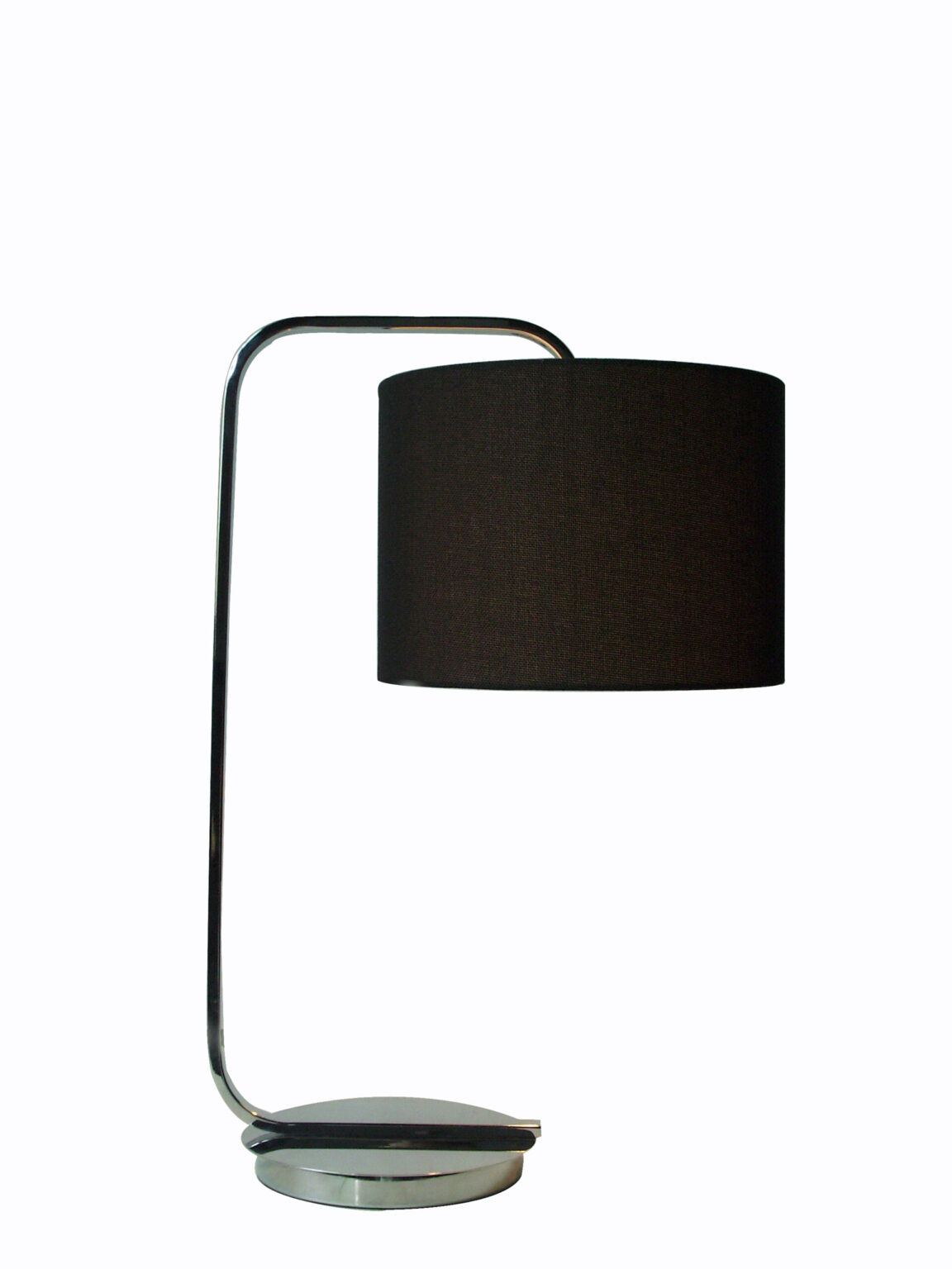 Iron black fabric shade table lamp