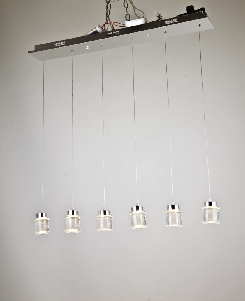 Fancy ceiling lights for dining table with drinking glass cup shade