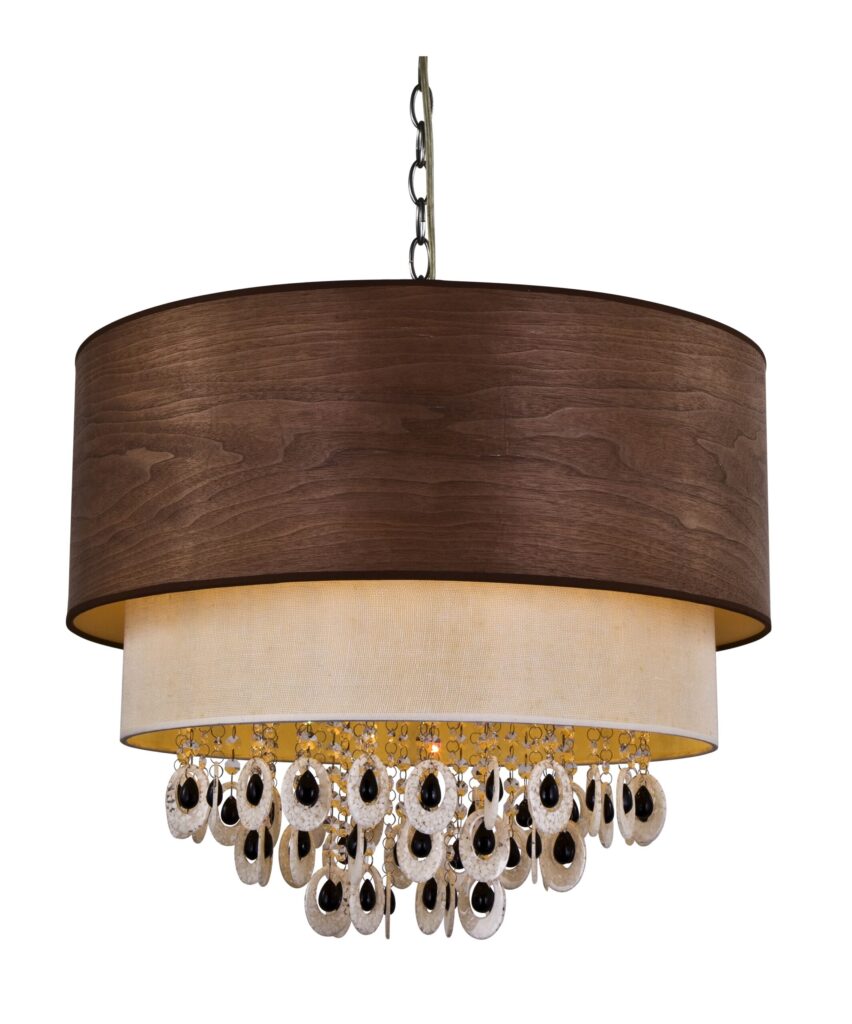 Modern pendant lamps with fabric shade 8 lights